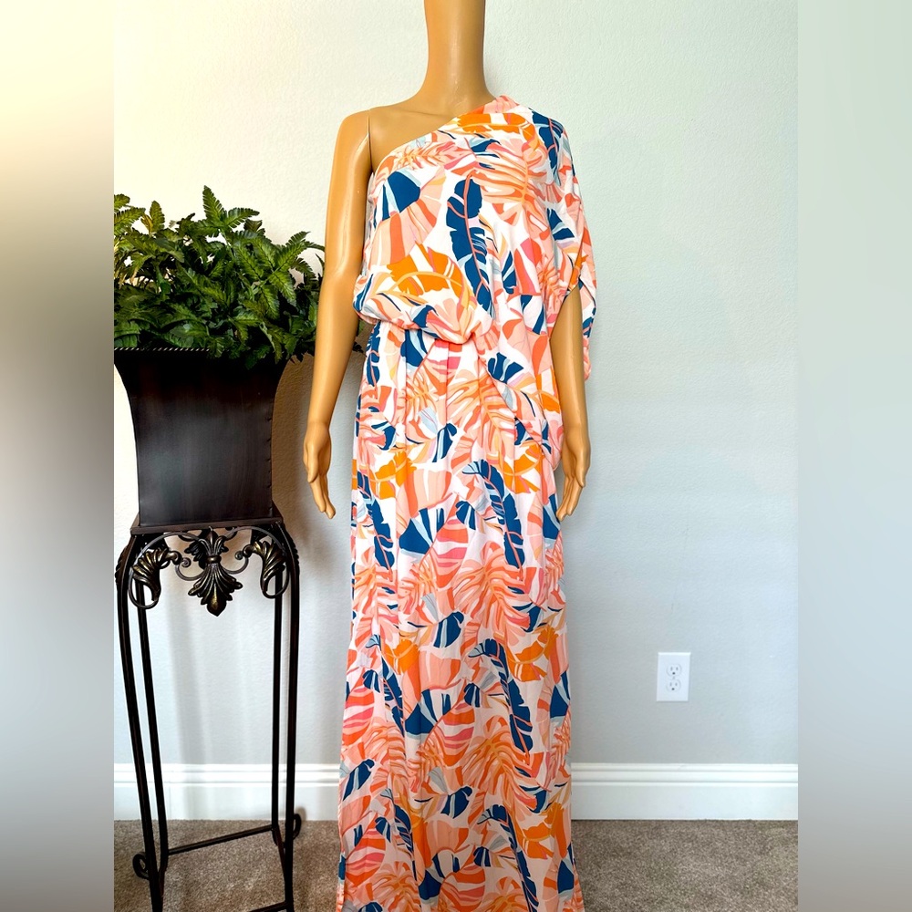 Women's Colorful Pink Lily Maxi Dress Size Small